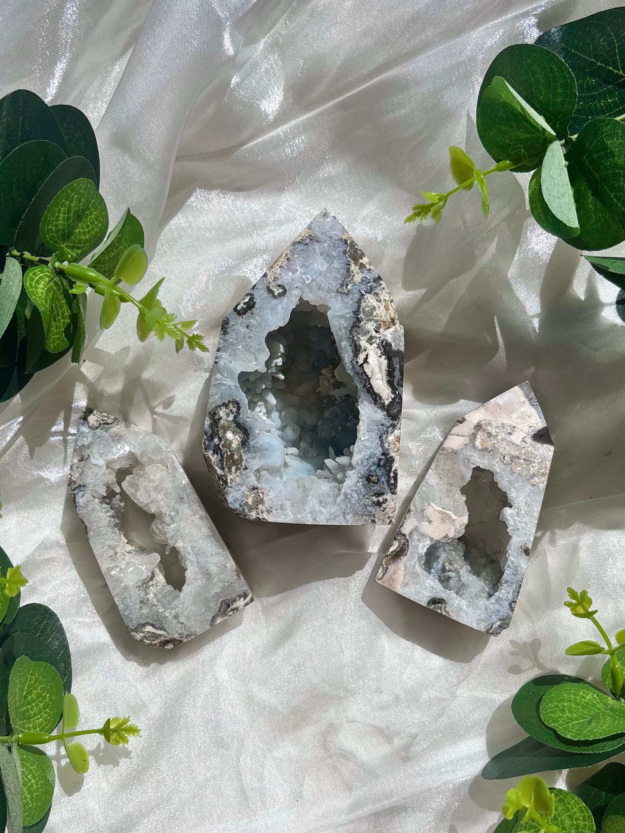 Calcified Chalcedony Geode Towers | The Cats Crystals Aus